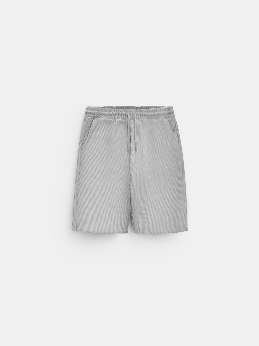 Loose Fit Cord Shorts - Grey