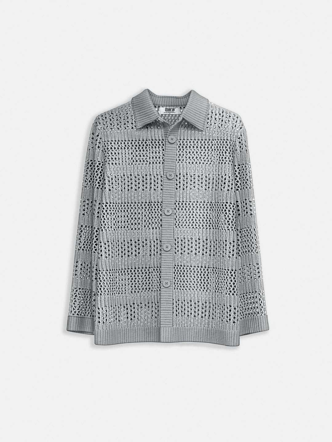 Oversize Holey Cardigan - Grey