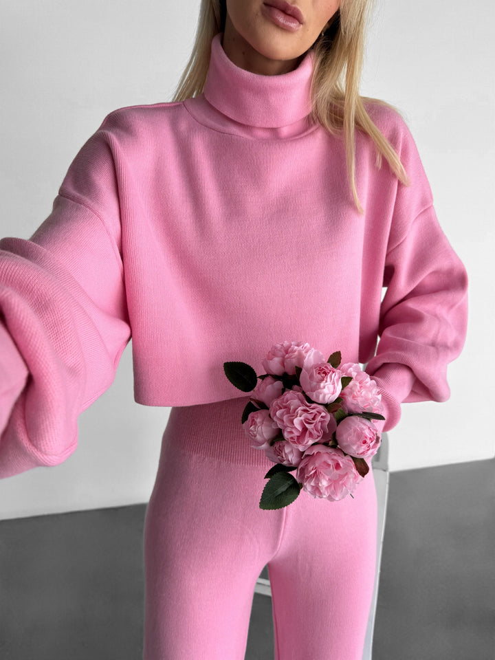 Crop Collar Sweater - Bubblegum