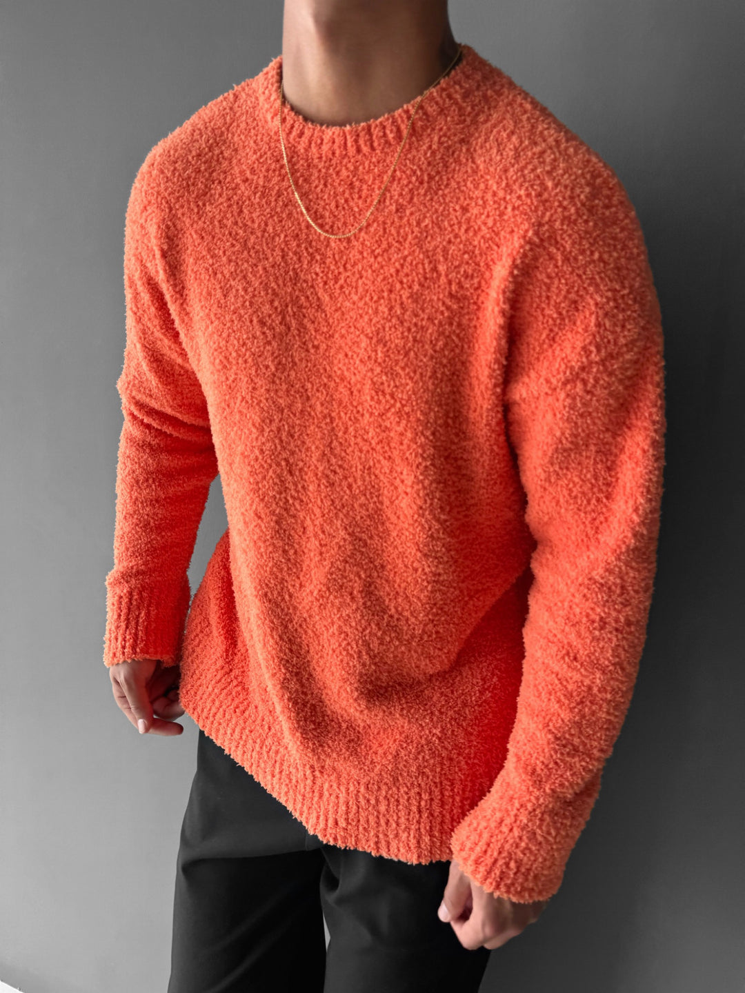 Oversize Plush Pullover - Orange