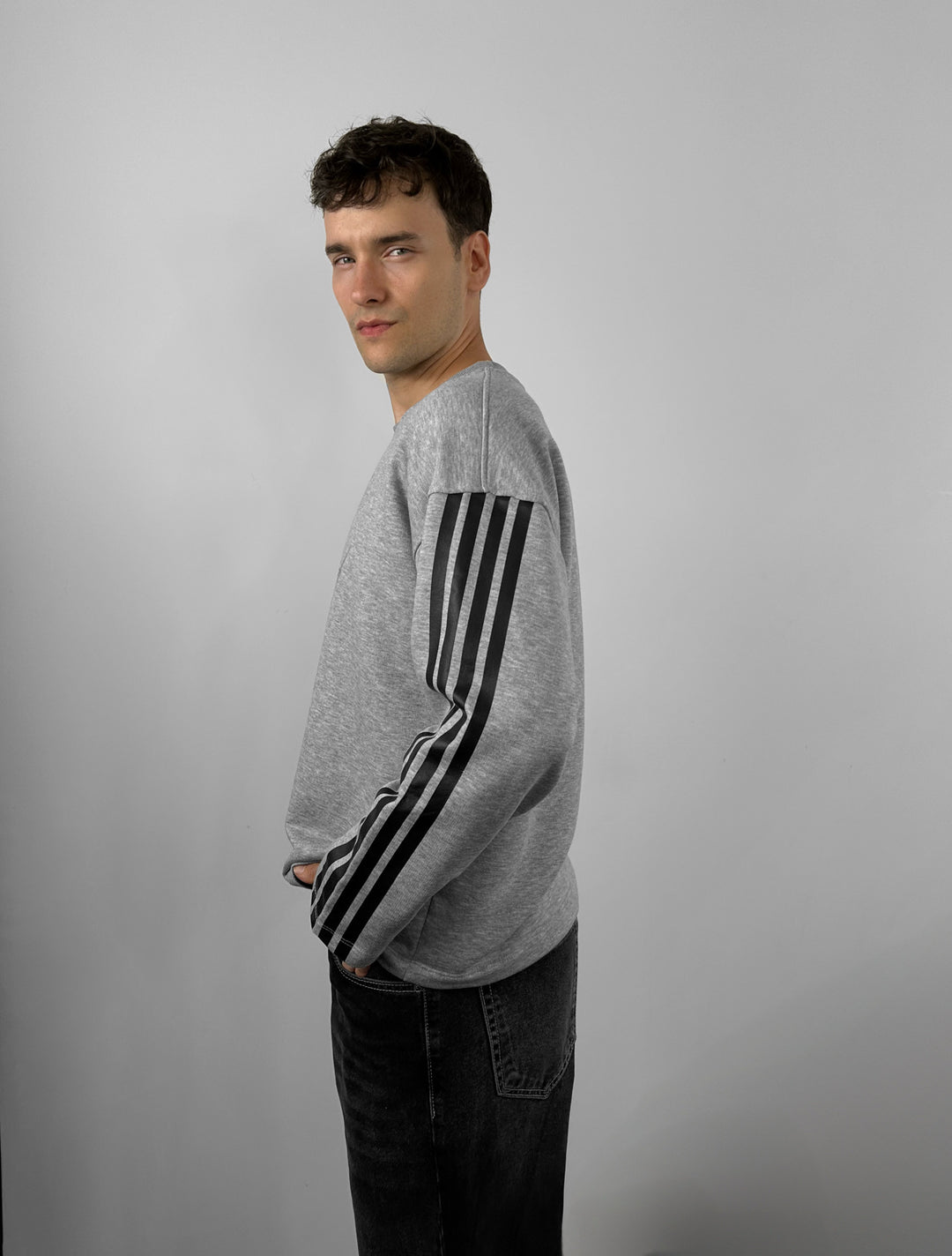 Oversize Affected Sweatshirt - Grey Melange