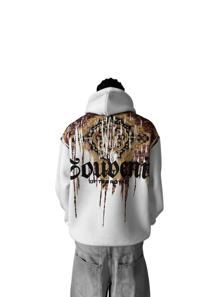 Oversize Souvenir Hoodie - White and Red