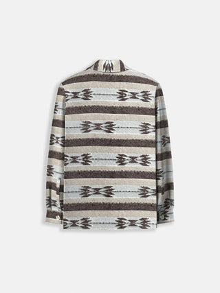Oversize Shirt with Pattern - Brown