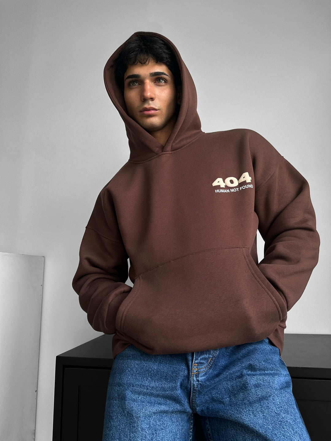 Oversize 404 Hoodie - Brown