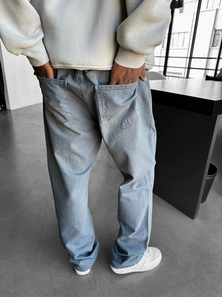 Basic Baggy Jeans - Dusty Blue