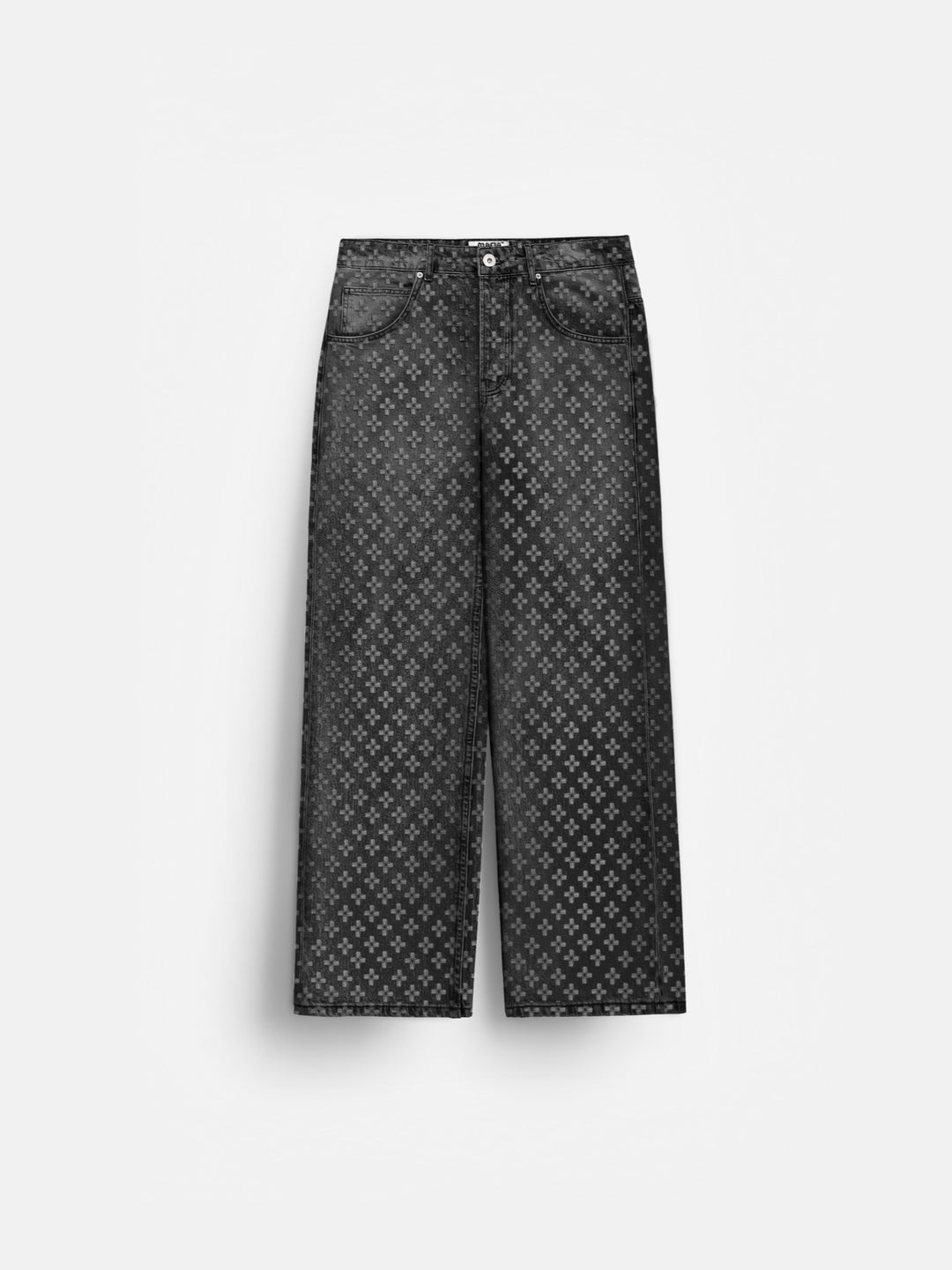 Baggy Embroidered Jeans - Black