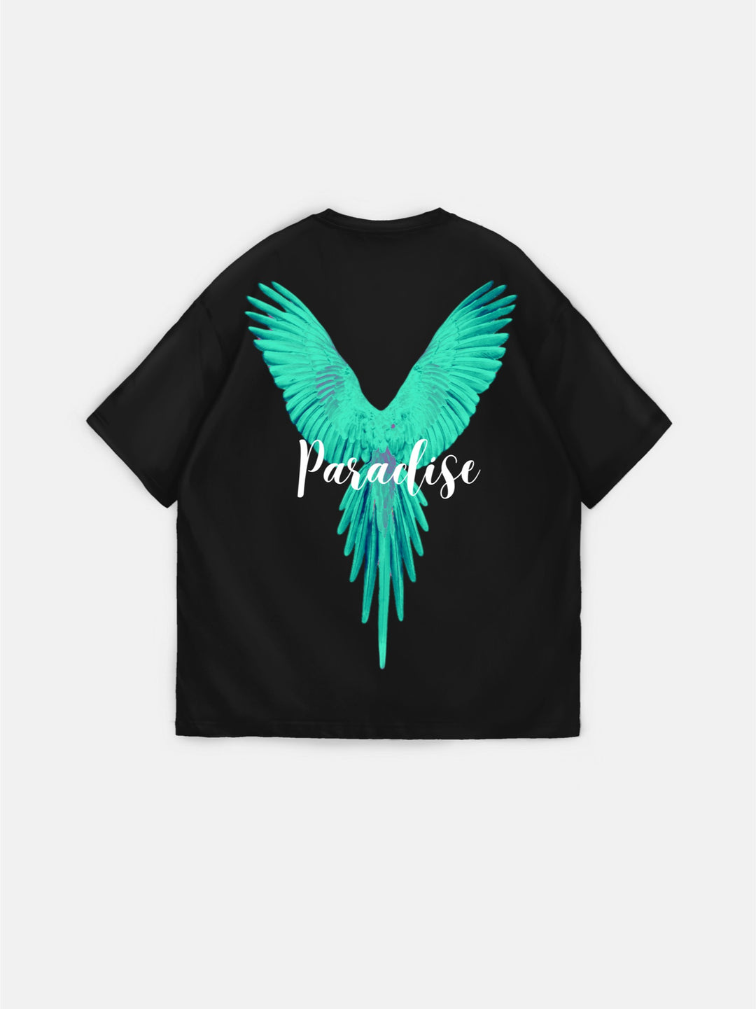 Oversize Parrot Paradise T-shirt - Black and Green
