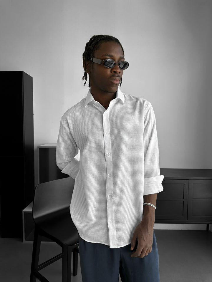 Regular Fit Textured Shirt - White