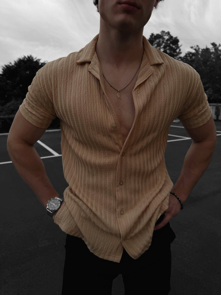 Oversize Structured Shirt - Almond Buff