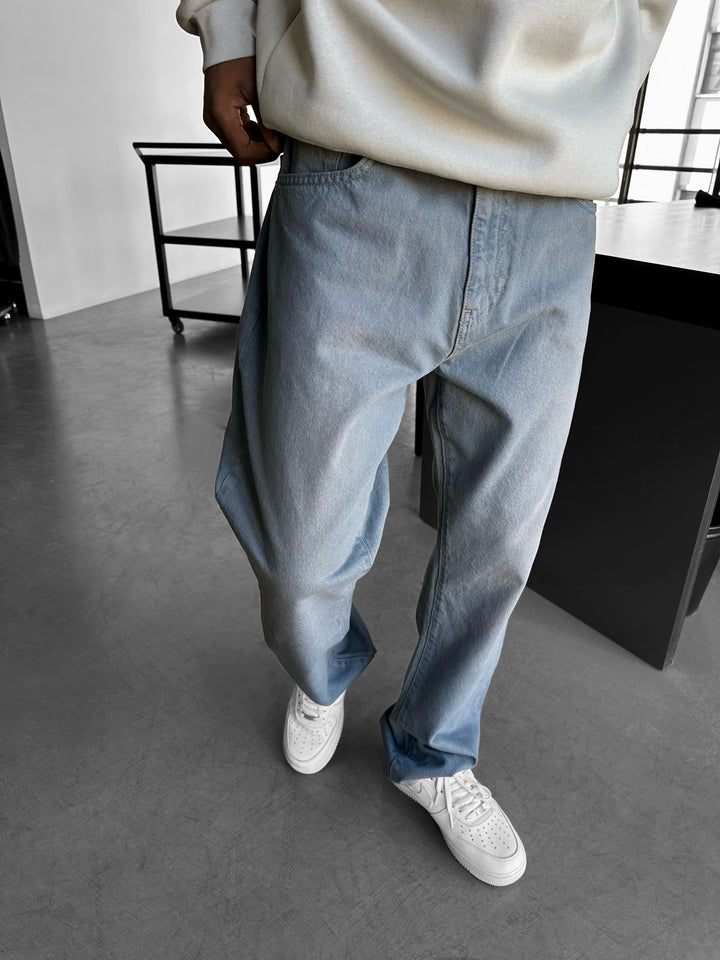 Basic Baggy Jeans - Dusty Blue