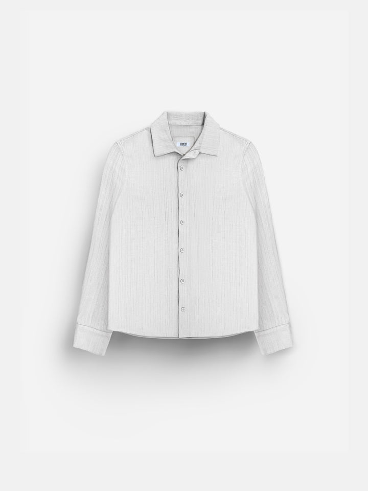 Regular Fit Pleated Shirt - Ecru