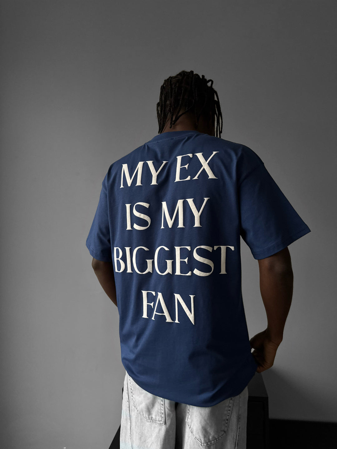 Oversize "EX" T-Shirt - Navy Peony