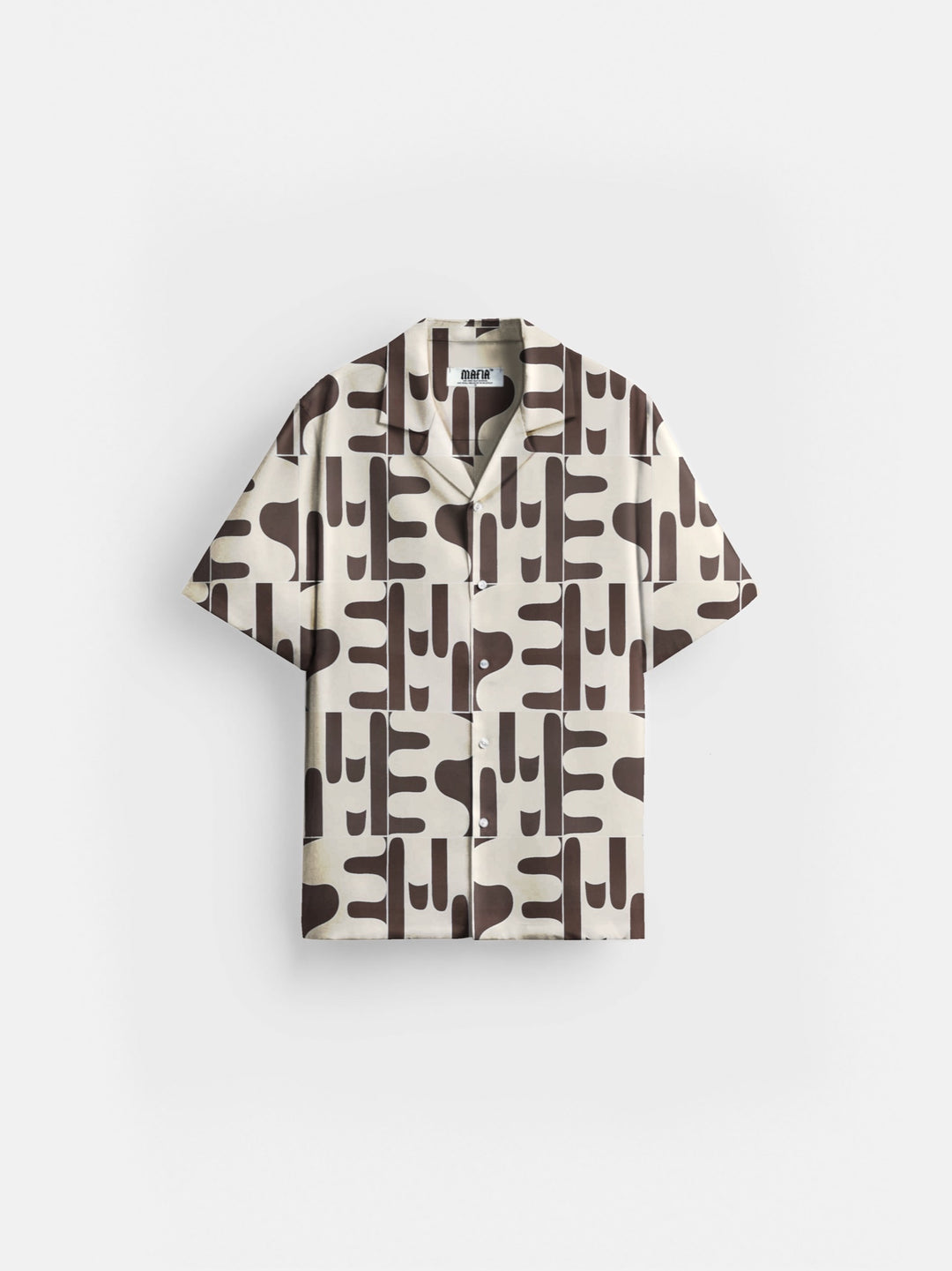 Oversize Print Shirt - Brown