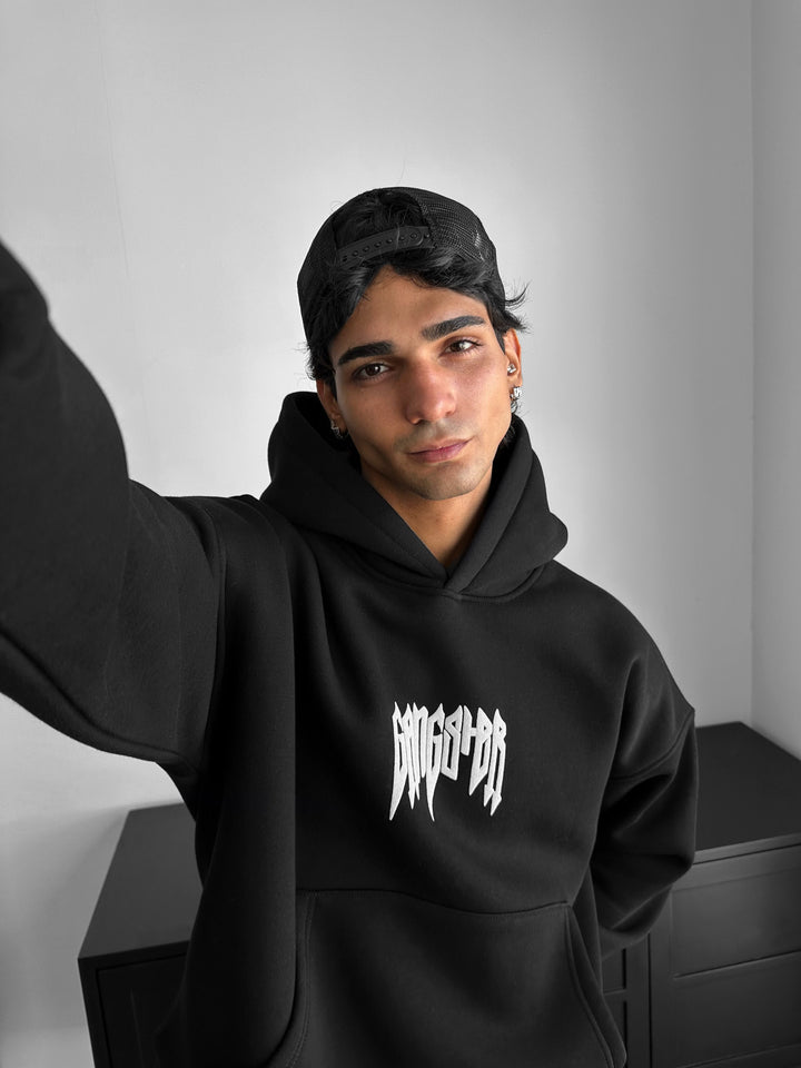 Oversize Gangster Hoodie - Black