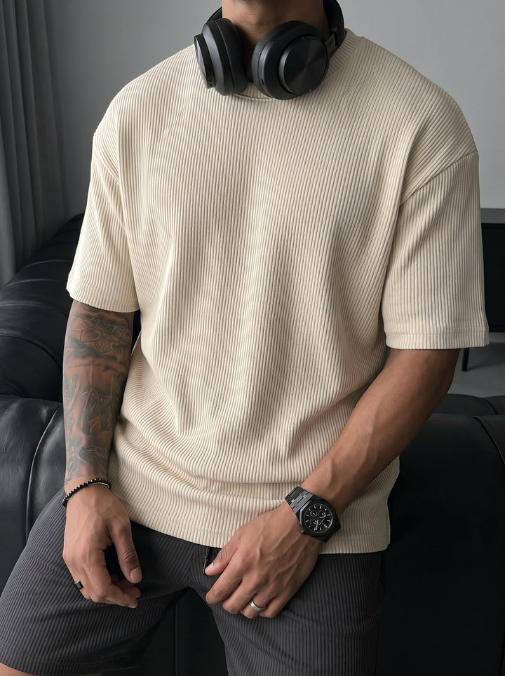 Oversize Cord Tee - Beige
