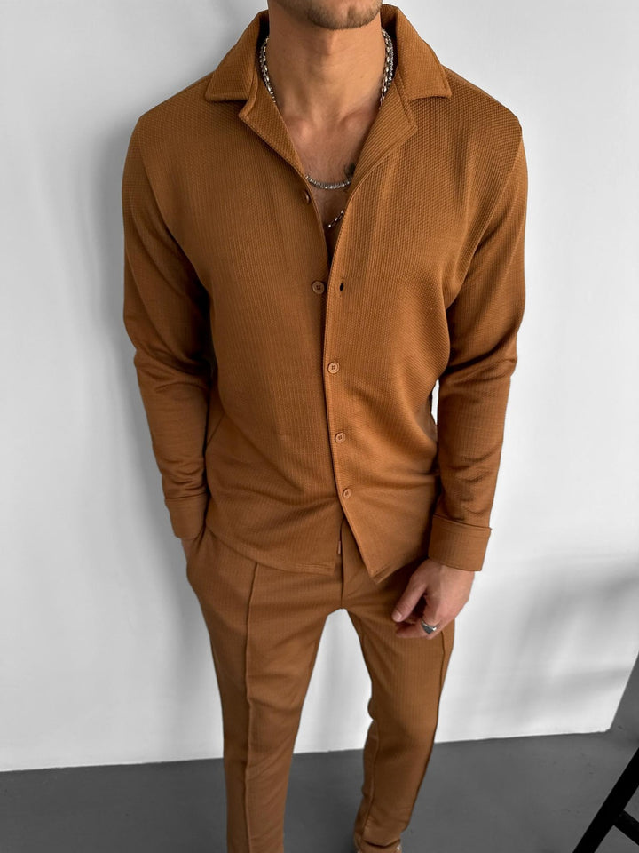 Comfort Suit Shirt - Camel