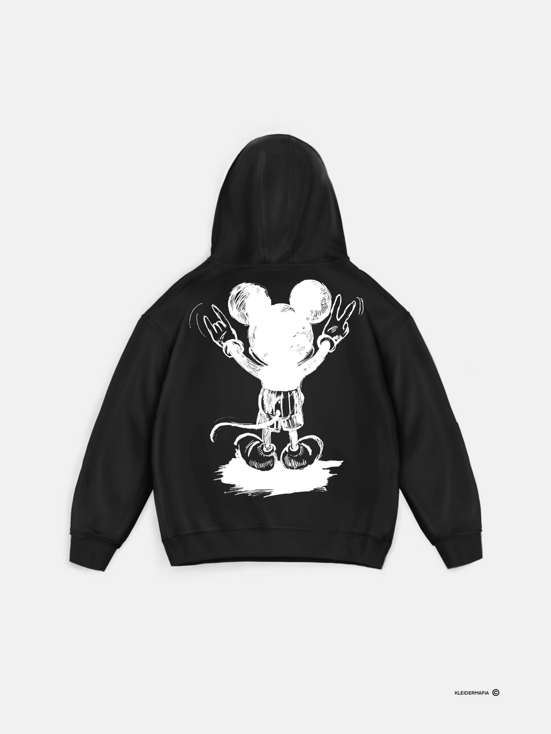 Black and white mickey mouse hoodie hotsell