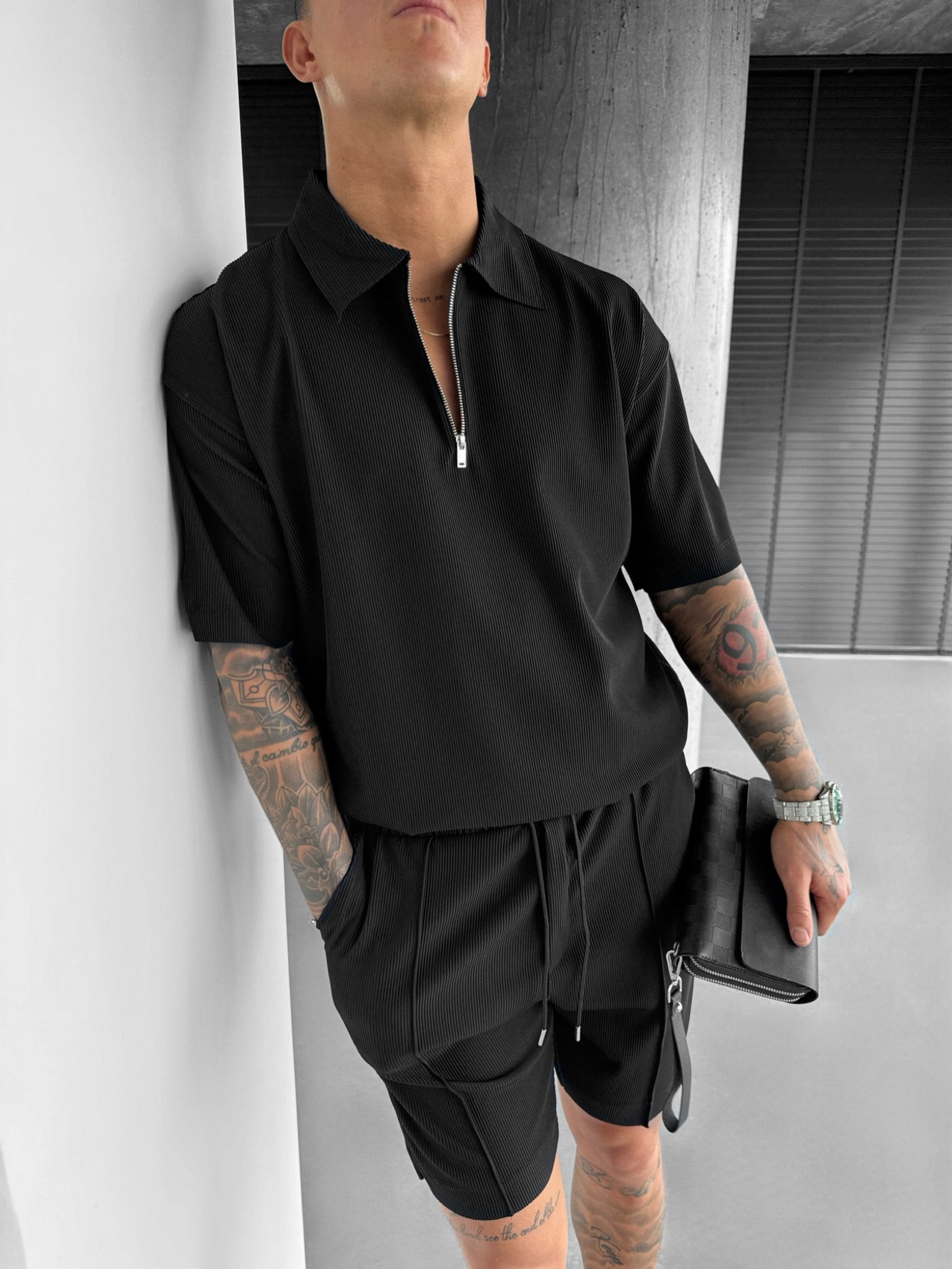 Black polo with shorts online