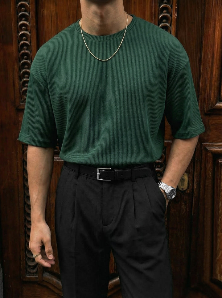 Oversize Cord Tee - Green