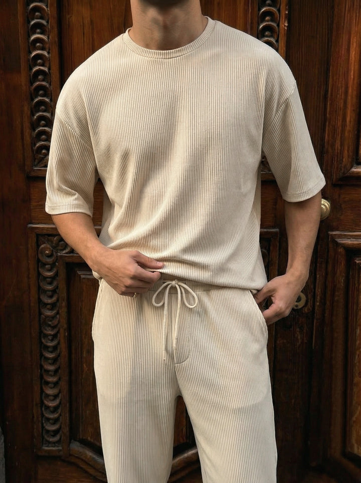 Oversize Cord Tee - Beige