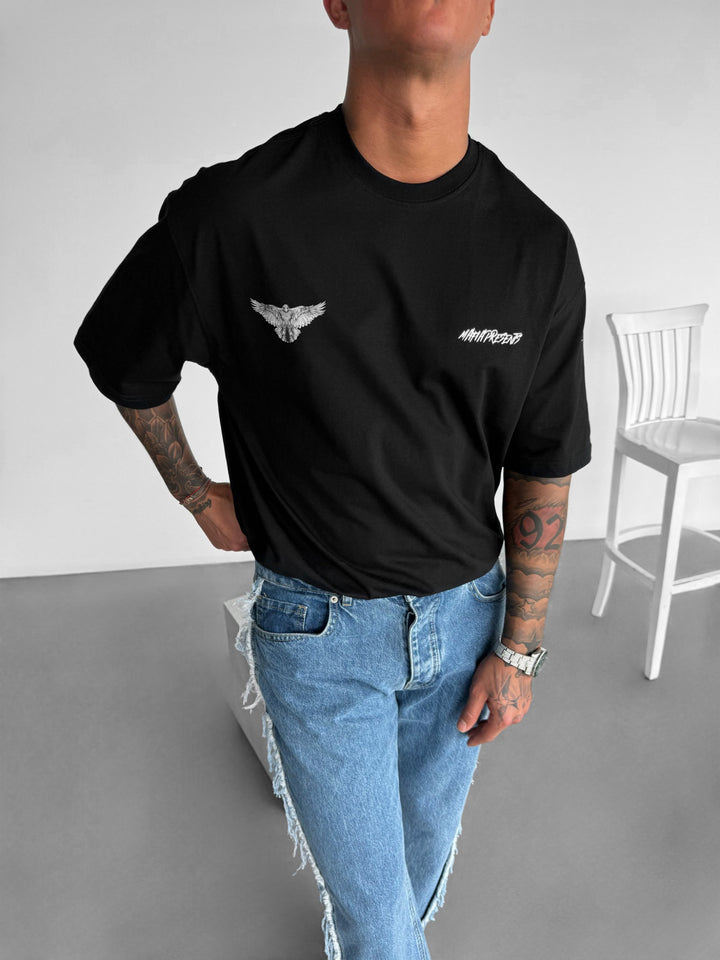 Oversize Crow T-shirt - Black