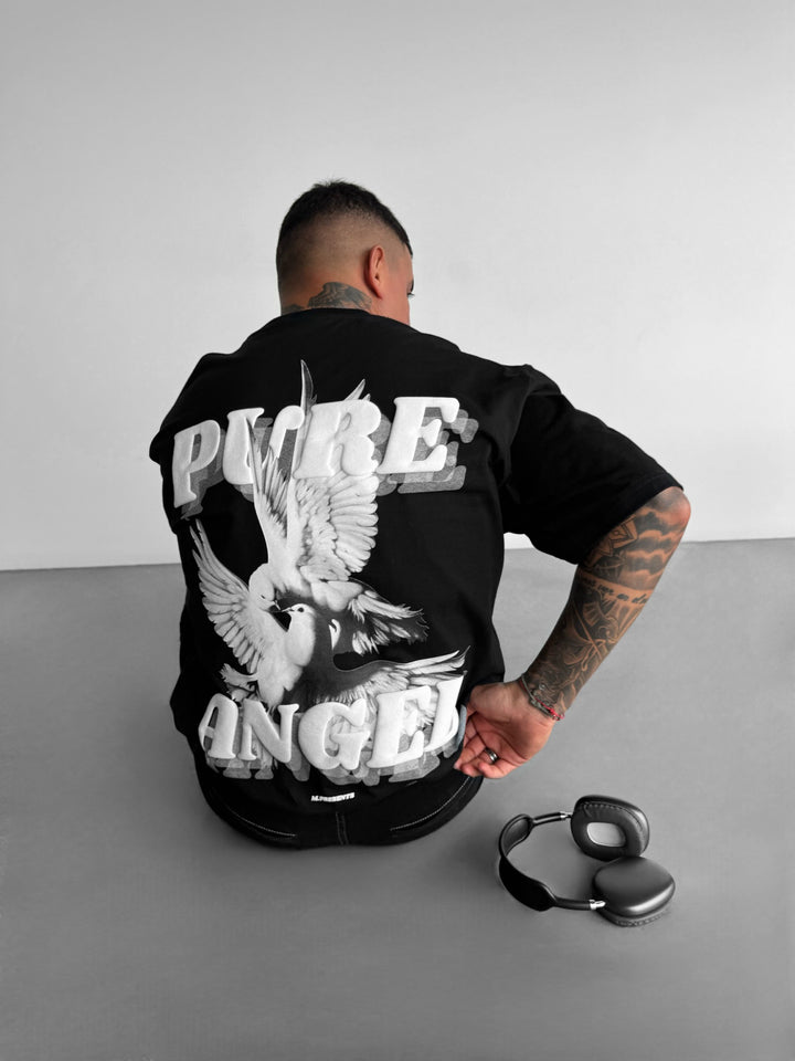 Oversize Pure Angel T-shirt - Black