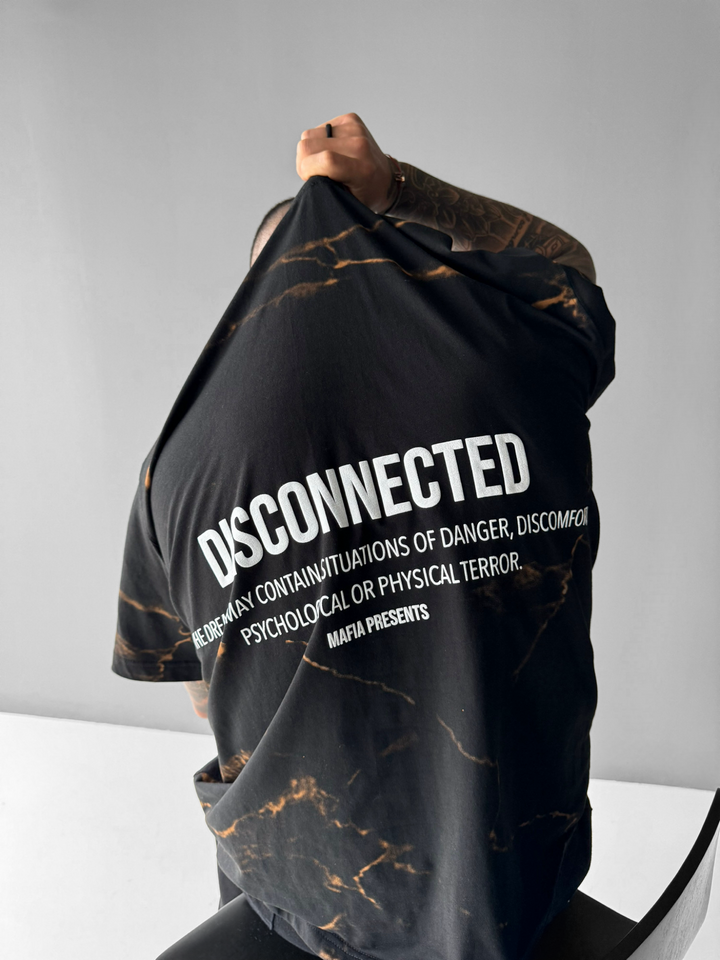 Oversize Disconnected T-shirt - Black and Brown