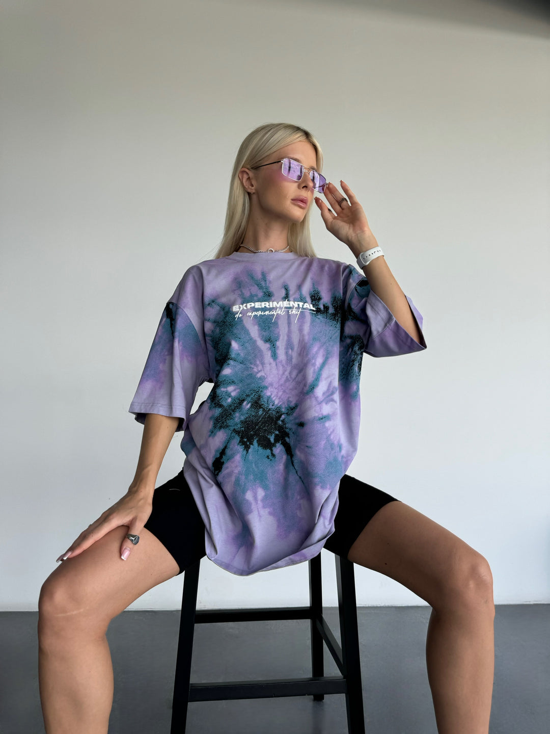 Oversize Experimental T-shirt - Lila