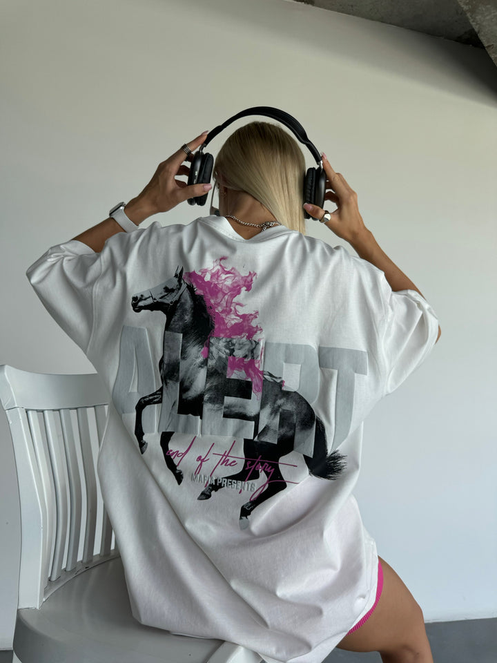 Oversize Alert T-Shirt- White
