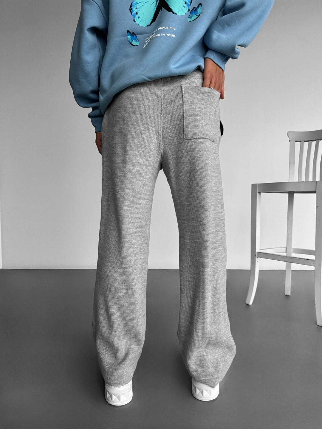 Loose Fit Seam Trousers - Mottled Grey – Kleidermafia