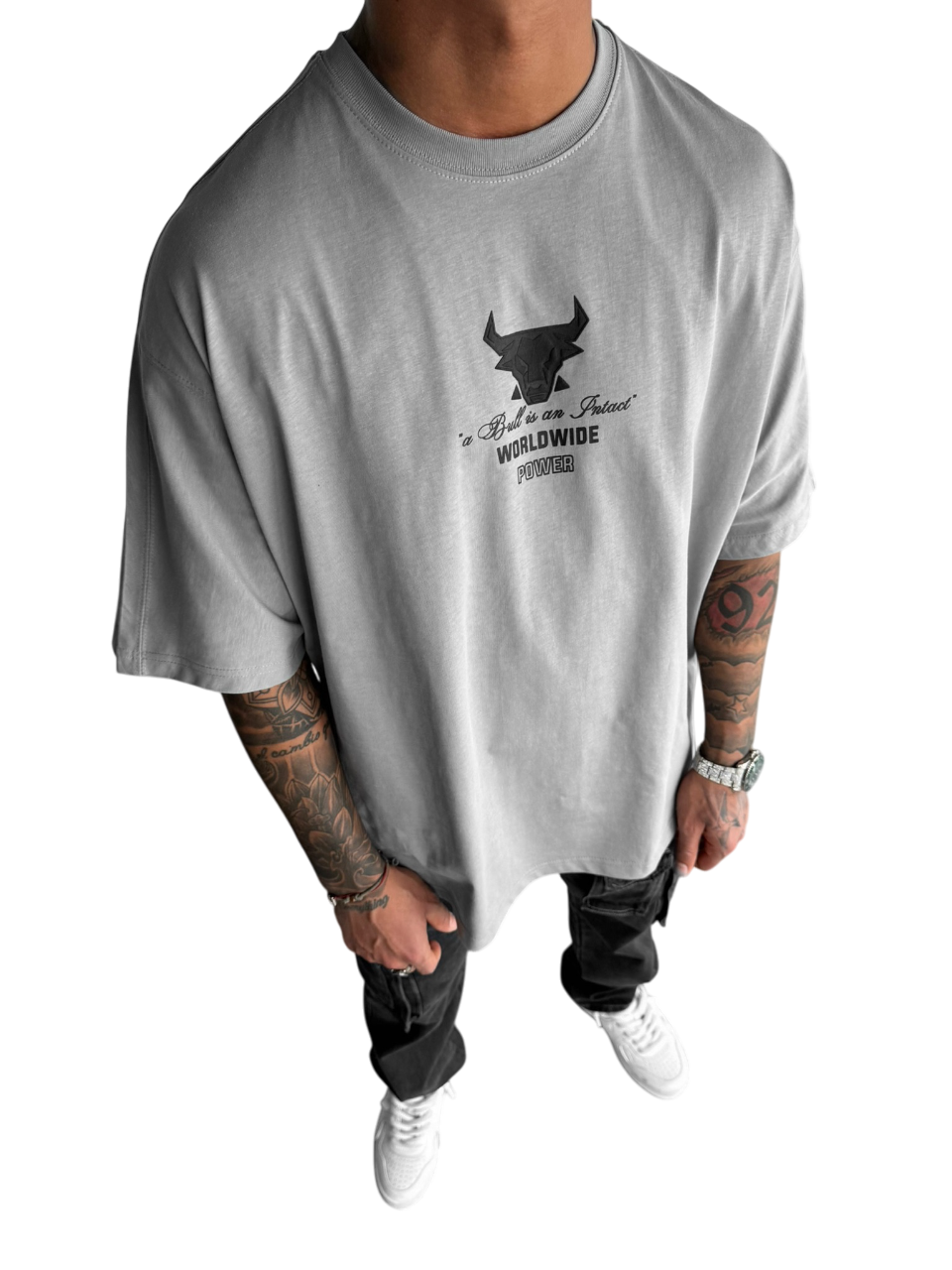 Oversize Bull Worldwide T-shirt - Grey