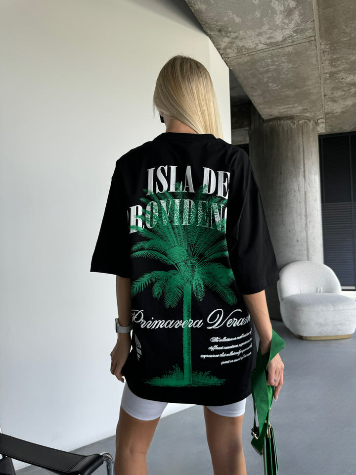 Oversize Isla de Providencia T-Shirt - Black