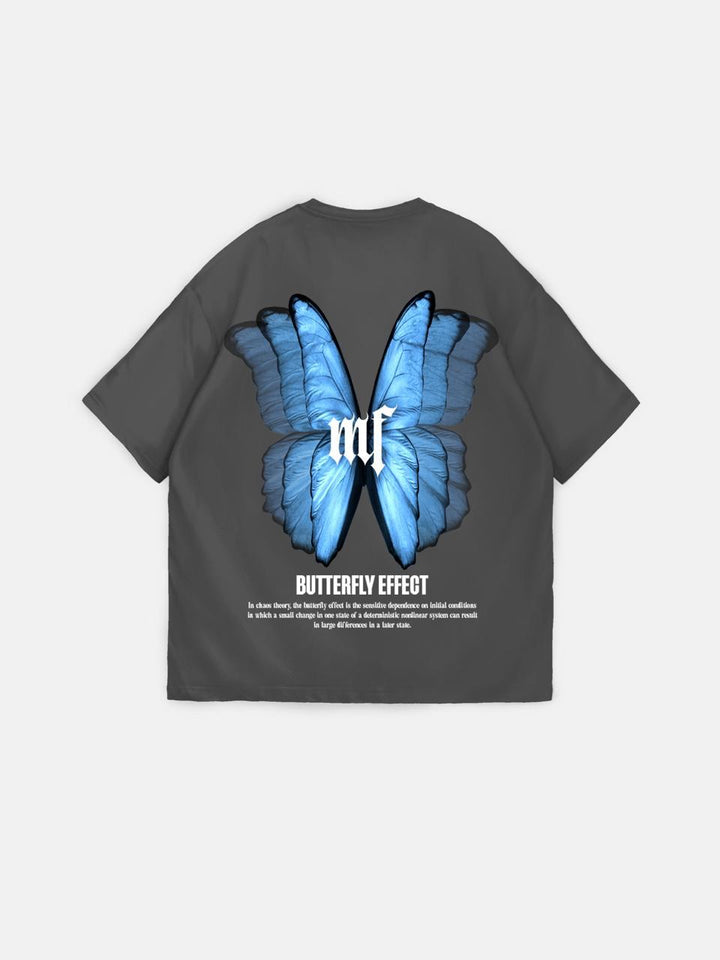 Oversize 'Butterfly Effect' T-Shirt - Anthracite