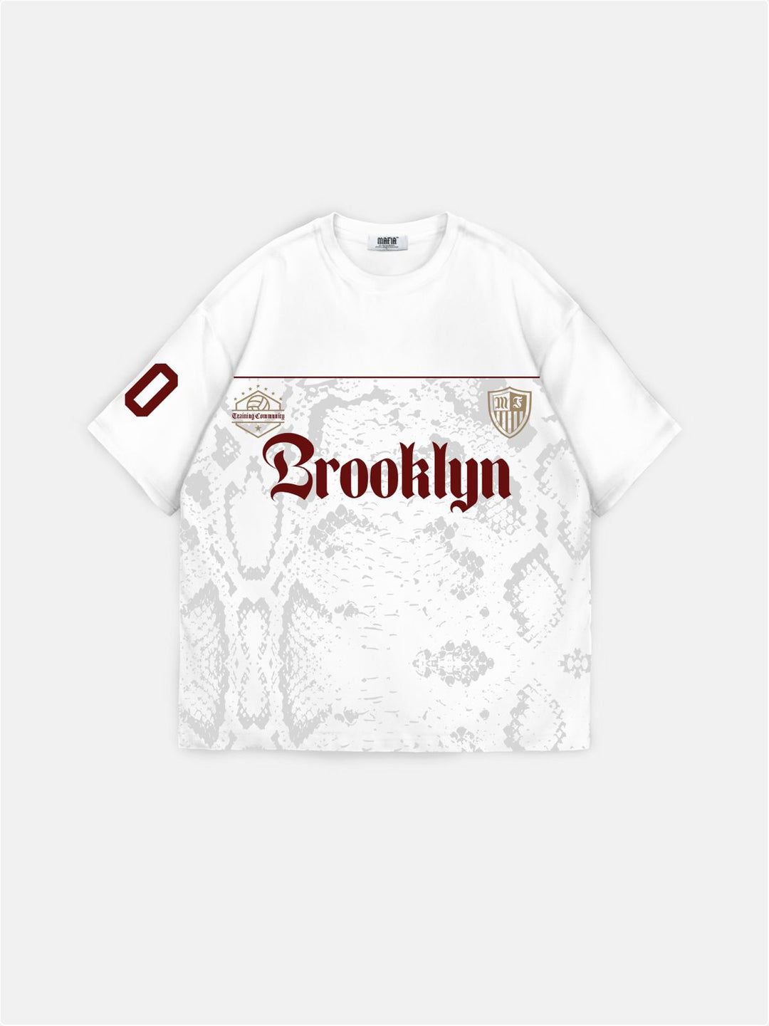 Oversize Brooklyn T-shirt - Ecru and Bordeaux