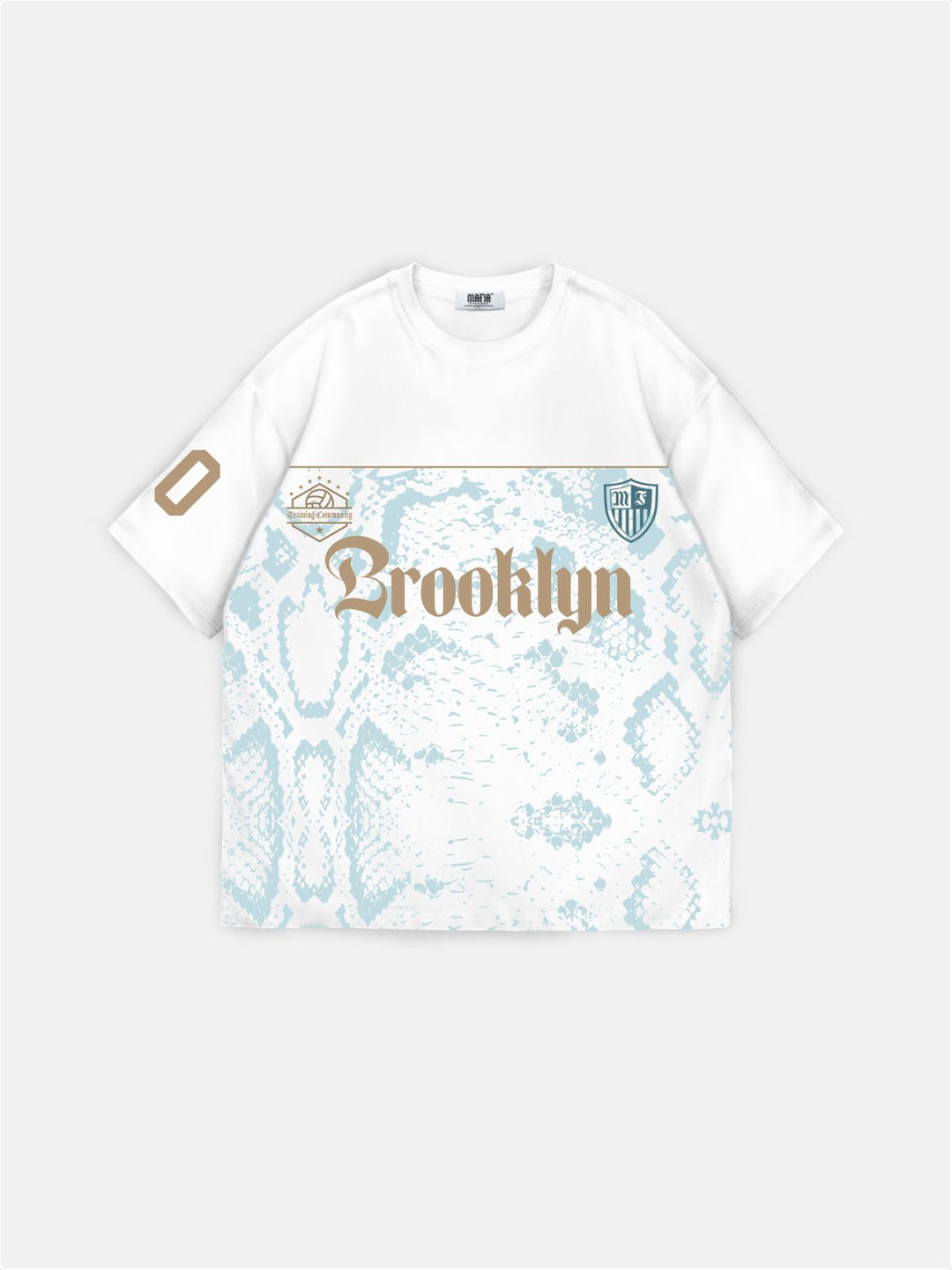 Oversize Brooklyn T-shirt - Ecru and Turquoise