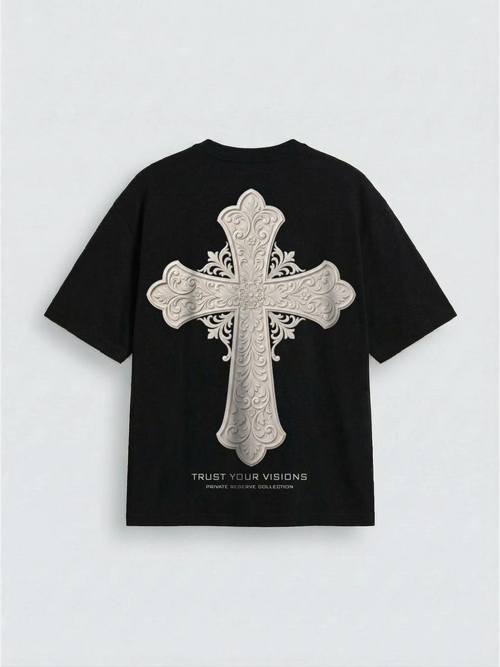 Oversize Cross T-shirt - Black