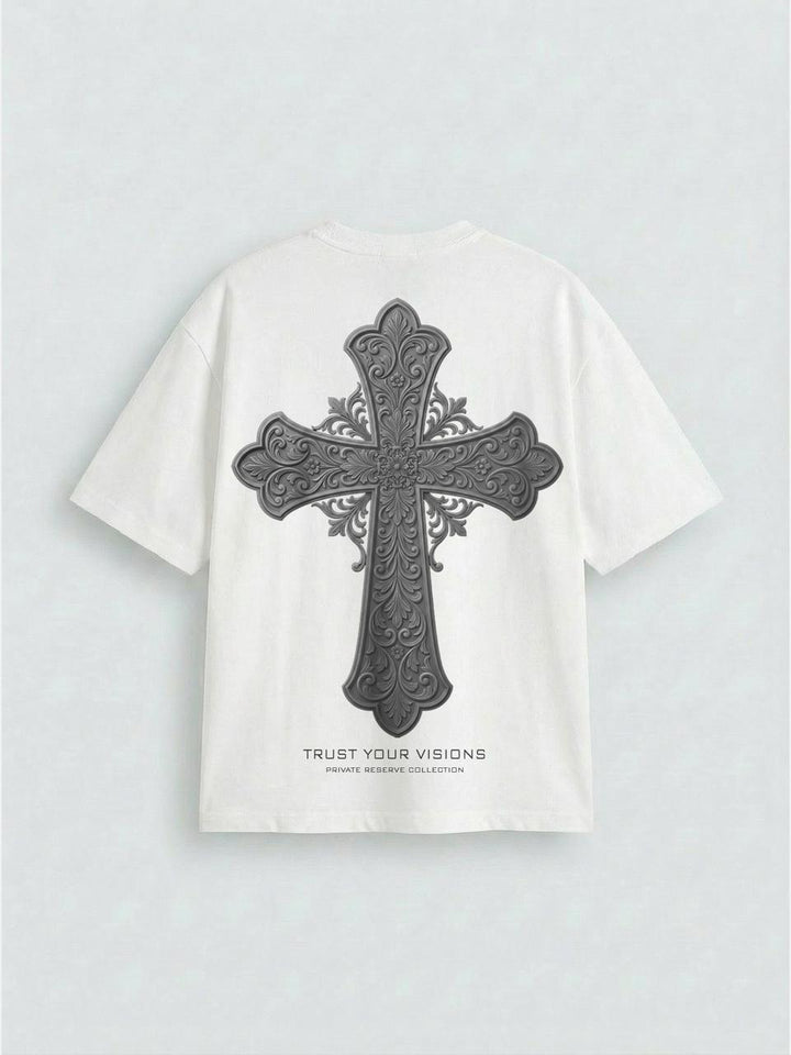 Oversize Cross T-shirt - Ecru