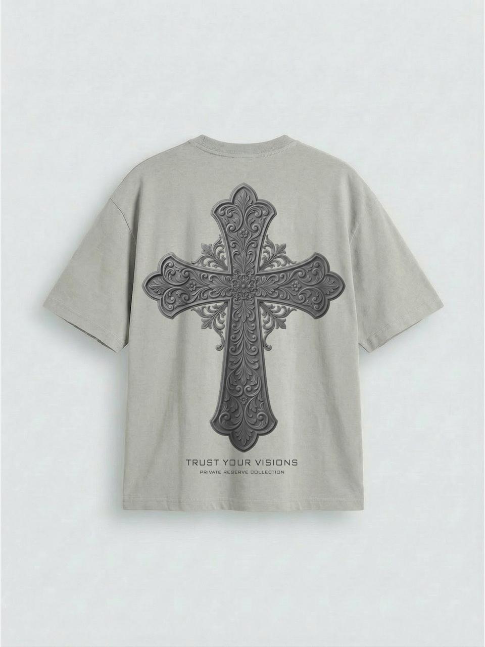 Oversize Cross T-shirt - Grey