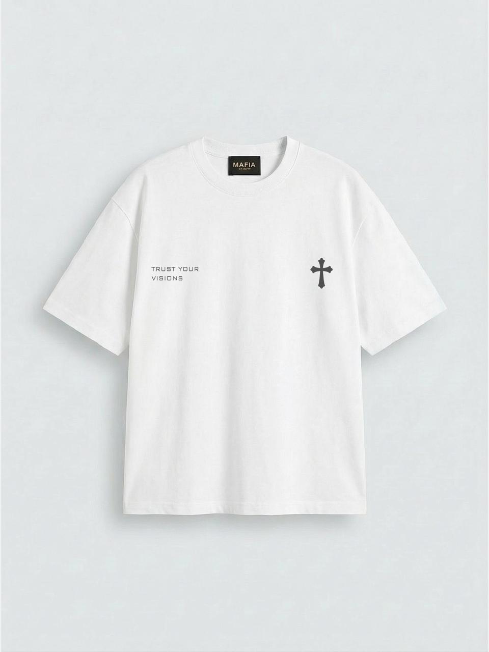 Oversize Cross T-shirt - Ecru