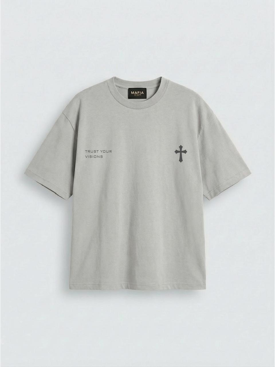 Oversize Cross T-shirt - Grey