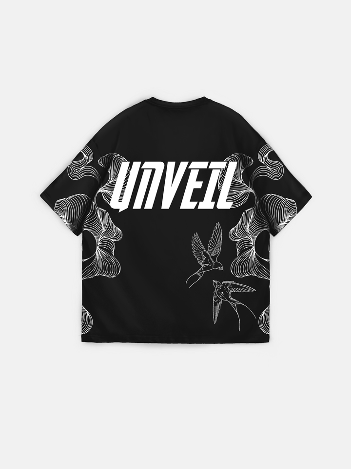 Oversize 'Unveil' T-Shirt - Black