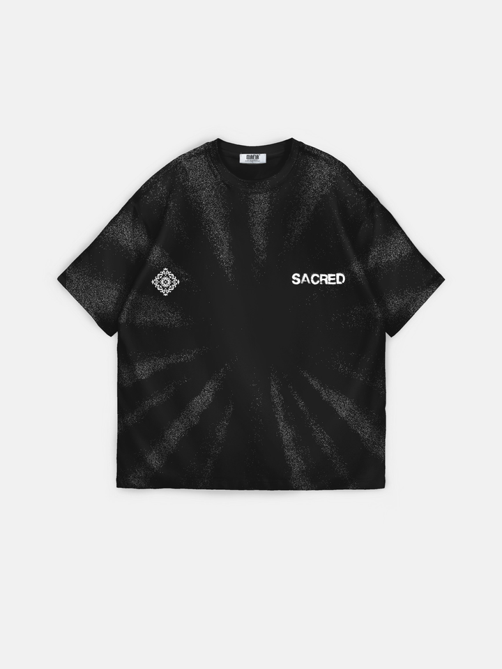 Oversize 'Sacred' T-Shirt - Black