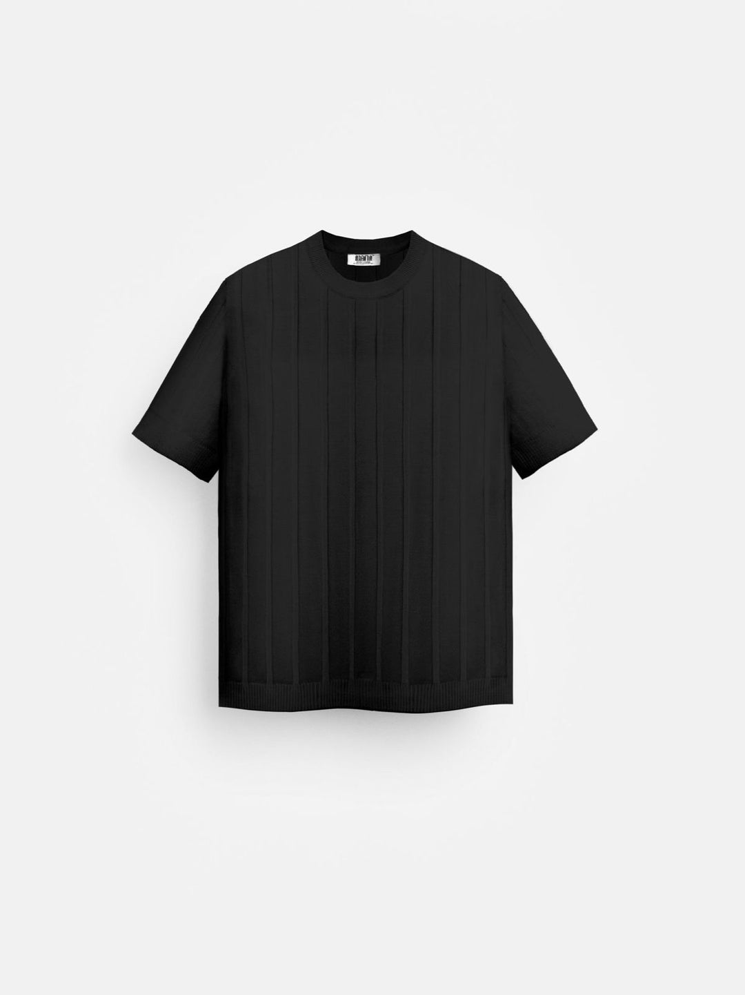Oversize Wide Ribbed T-Shirt - Black