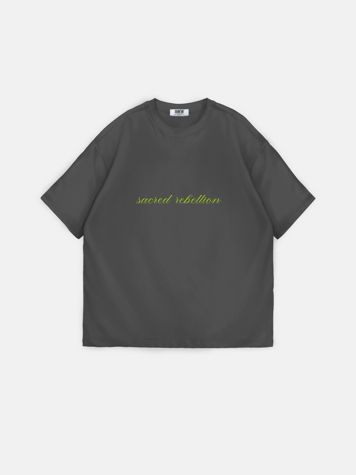 Oversize 'Sacred Rebellion' T-Shirt - Anthracite