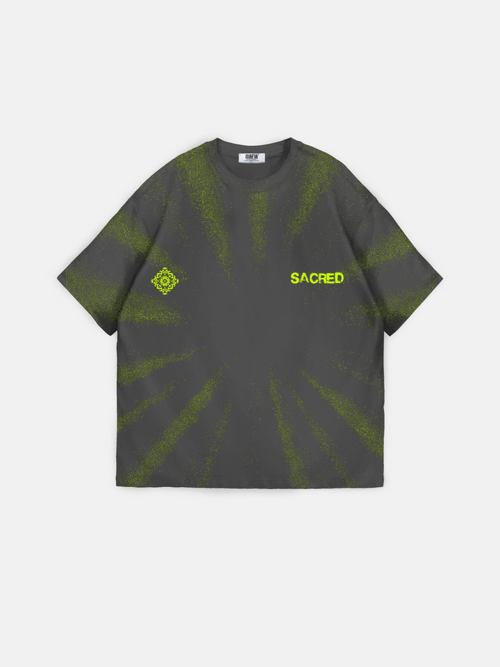 Oversize 'Sacred' T-Shirt - Anthracite