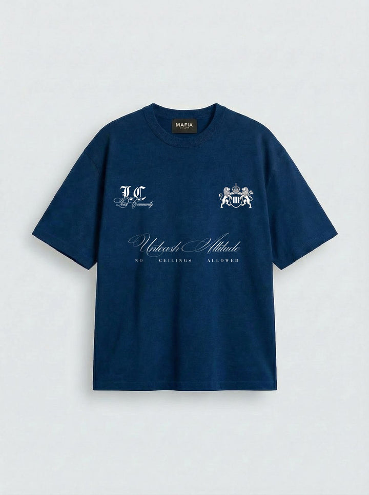 Oversize Local T-shirt - Navy Peony