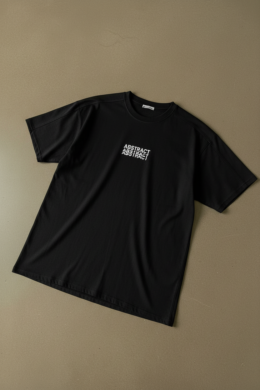 Black ABSTRACT T-Shirt Front View