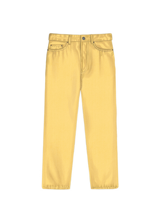 Loose Fit Baggy Jeans - Citrone