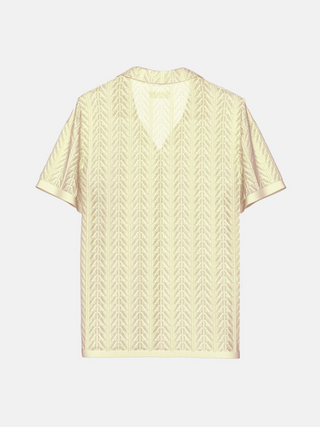 Oversize Detail Knit Shirt - Beige