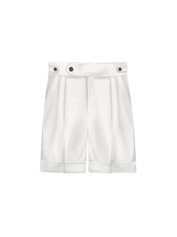 Loose Fit Detail Cloth Short - White